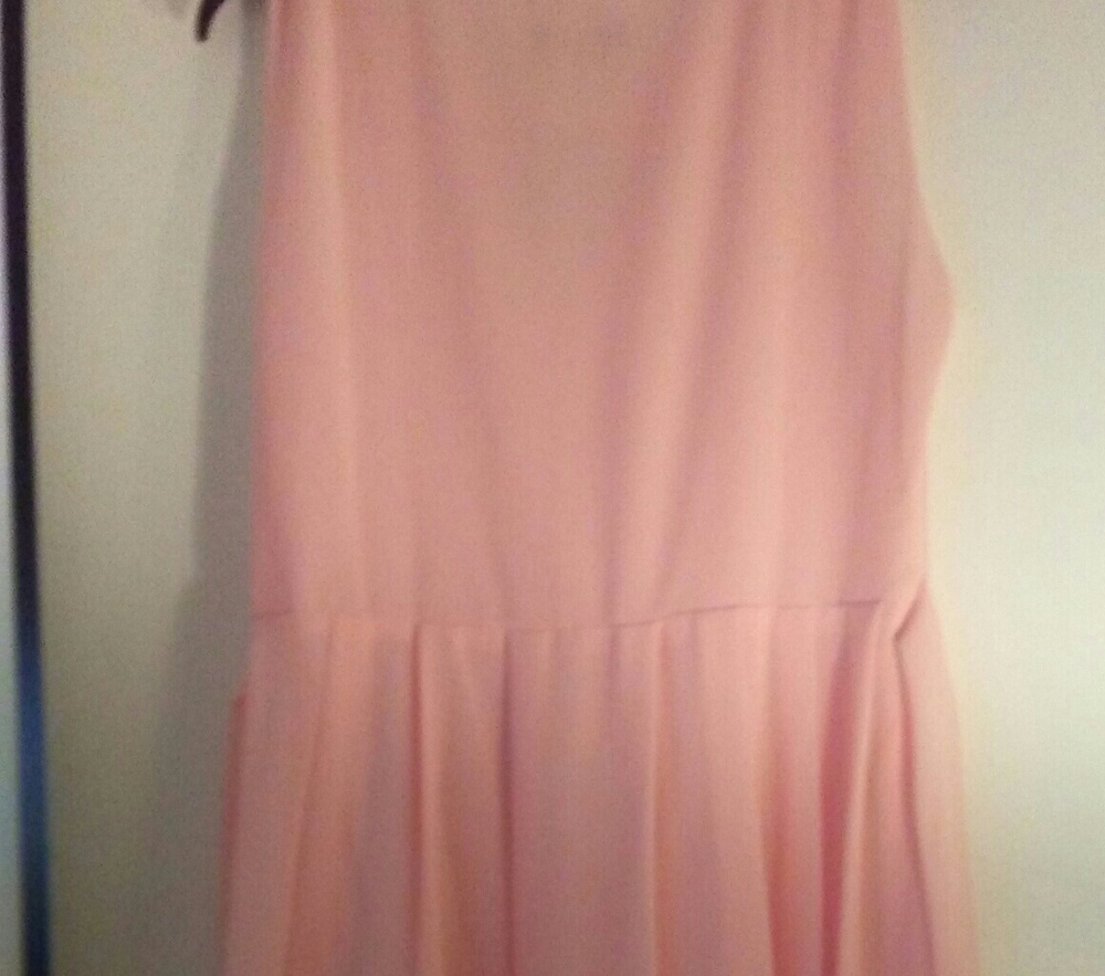 Pink rayon long dress in back short in front
